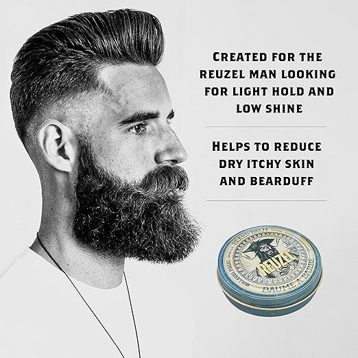 Reuzel Wood and Spice Beard Balm - All-In-One Treatment for a Fresh, Polished Beard - Conditioning, Sculpting, and Shaping Moisturizer with Shea Butter and Argan Oil - Woody Spice Fragrance