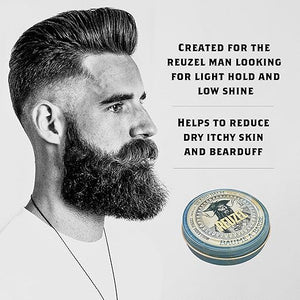 Reuzel Wood and Spice Beard Balm - All-In-One Treatment for a Fresh, Polished Beard - Conditioning, Sculpting, and Shaping Moisturizer with Shea Butter and Argan Oil - Woody Spice Fragrance